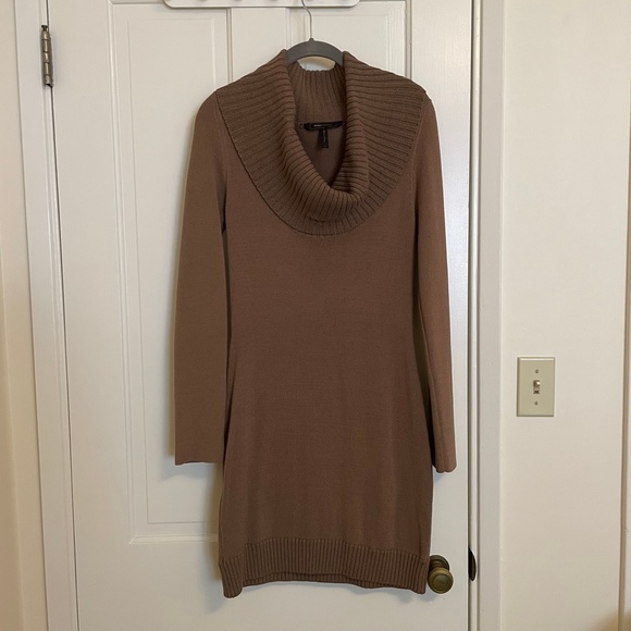 BCBGMAXAZRIA Cowl Neck Off-the-Shoulder Knit Minidress | Women's Size M - Picture 4 of 12